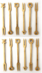 2 Pack 6 psc Reusable Bamboo Snack Dessert Forks Set, Two Prong Forks Bistro Cocktail Forks Tasting Appetizer Forks Fruit Forks Natural Bamboo 5.5" Long 2 Pack 6 psc Reusable Bamboo Snack Dessert Forks Set, Two Prong Forks Bistro Cocktail Forks Tasting Appetizer Forks Fruit Forks Natural Bamboo 5.5" Long