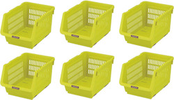 6  Pack Japanese Stackable Storage Bin Kitchen Pantry Organizers Food Basket for Fruit Potato Condiments and Spices Green 6  Pack Japanese Stackable Storage Bin Kitchen Pantry Organizers Food Basket for Fruit Potato Condiments and Spices Green