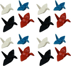 16 Pieces Porcelain Chopstick Rest Origami Crane Shape Holder White Blue Black Red Color