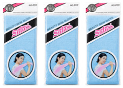 Salux Blue Nylon Japanese Beauty Skin Bath Wash Cloth – Exfoliating Body Towels, 3 Pack, Made in Japan