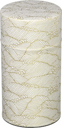 Yamako Pokkan a Japanese Tea Tin Canister Airtight Double Lid 200g Tea Capacity Wave L Size Yamako Pokkan a Japanese Tea Tin Canister Airtight Double Lid 200g Tea Capacity Wave L Size