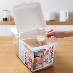 Japanese Plastic Rice Storage Container – 11 lb Kome Bitsu with Measuring Cup & Wheels, BPA Free, Made in Japan