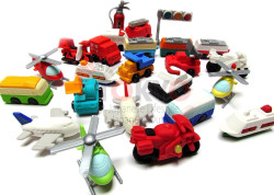 10 Assorted Iwako Eraser Vehicle Collection Erasers will be randomly