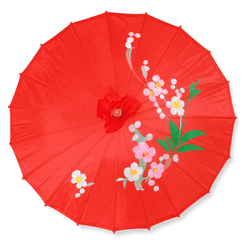 Red Oriental Parasol – 32" Japanese Style Umbrella for Wedding, Dance, and Asian Theme Decoration, Handmade Red Oriental Parasol – 32" Japanese Style Umbrella for Wedding, Dance, and Asian Theme Decoration, Handmade