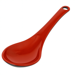 Japanese & Chinese Soup Serving Spoons – Black & Red Melamine, 8.5" Japanese & Chinese Soup Serving Spoons – Black & Red Melamine, 8.5"