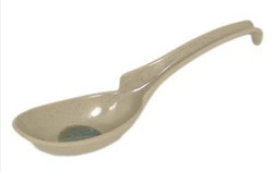 Set of 6 Asian Japanese Chinese Wonton Soba Rice Pho Ramen Noodle Soup Spoons Notch and Hook Ladle Style Spoon, Green