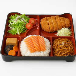 Red and Black Japanese Traditional Lacquered Bento Box – 6 Compartments, 14"x9.25", Made in Japan Red and Black Japanese Traditional Lacquered Bento Box – 6 Compartments, 14"x9.25", Made in Japan