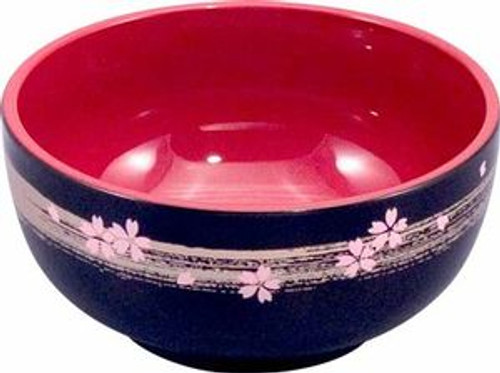 Japanese Plastic Lacquer Sakura Rice Bowl