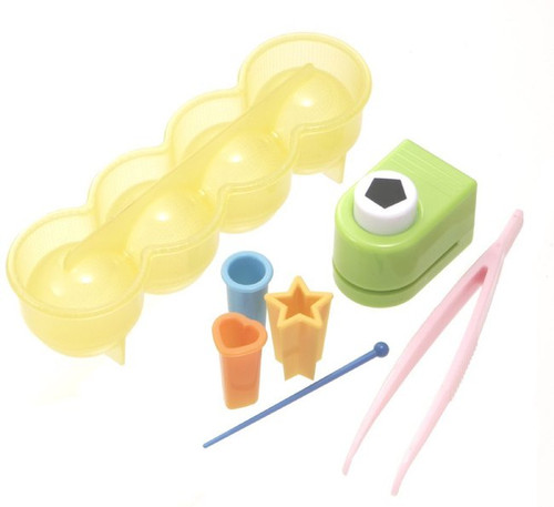 Rice Ball Maker Nori Punch Tweezers and Food Pick Bento Set #7464
