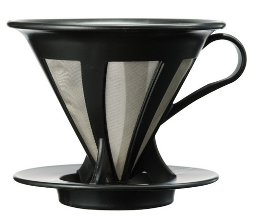 Hario Paperless Coffee Dripper Black Stainless Steel Filter CFOD-02
