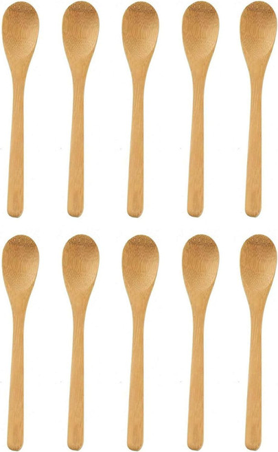 20 Pcs Bamboo Spoons for Eating Mixing Stirring Matcha Tea Scoop Spice Salt Sugar Appetizer Snack Ice Cream Yogurt Scoops Table Spoons 7.5 inch