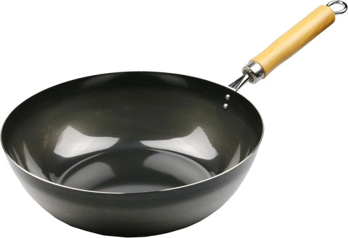 Pearl Metal Iron Frying Pot 11.0 in Induction Compatible Deep Type Black