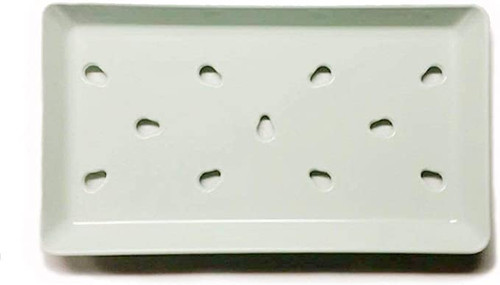 Sushi Neta Case Plate Plastic Sushi Display Case Plate with Drip Holes for Sashimi Raw Fish 8.75x5 inch, Light Green