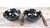 Japanese Porcelain Soup Bowls and Chopsticks Gift Set, Sakura Cherry Blossom Pattern Rice Bowls, Black and Silver Color, Set of 2, Made in Japan
