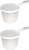 2 Pack White Plastic Water Ladles Bath Ladle Dipper Filipino Tabo Flat Bottom Bath Water Scoop Made in Japan
