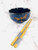 4 Pack 5 Pair  Bamboo Blue/Natual Chopsticks Set Reusable Wooden Chop Sticks Dishwasher Safe 9 inch