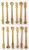 2 Pack 6 psc Reusable Bamboo Snack Dessert Forks Set, Two Prong Forks Bistro Cocktail Forks Tasting Appetizer Forks Fruit Forks Natural Bamboo 5.5" Long