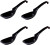4 Pack Black Melamine Japanese Chinese Soup Spoon with Hook 6.25 inch