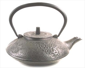 Black Bamboo Pine Plum Blossom Cast Iron Teapot 18oz
