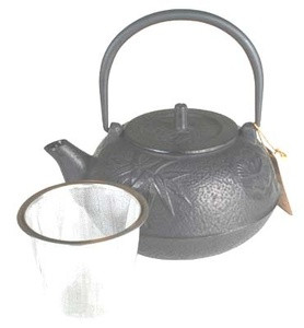 Black Bamboo Pine Plum Cast Iron Teapot 24oz