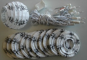 Bamboo Paper Lantern Set w/ Light