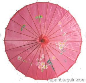 Hot Pink Transparent Chinese Parasol 22in