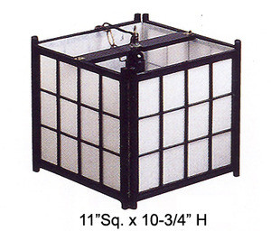 Black Wooden Shoji Tatami Ceiling Lamp