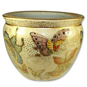 Butterfly Porcelain Fish Tank Orchid Plant Pot