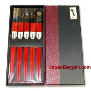 Red Bamboo Chopsticks Gift Set