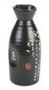 Black Calligraphy Porcelain Sake Bottle 12oz