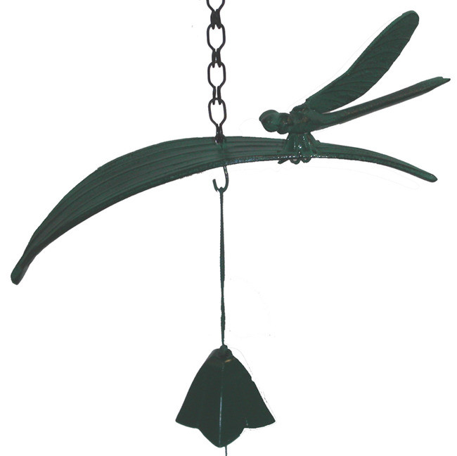 Japanese Cast Iron Dragonfly on Leaf Wind Chimes