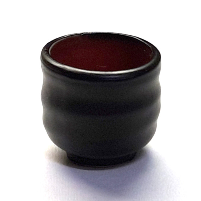 Black Red Porcelain Sake Cup 2oz