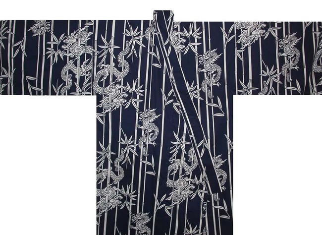 Japanese Men's Yukata Robe w/ Dragon