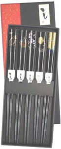 Black Bamboo Chopsticks Sakura Gift Set