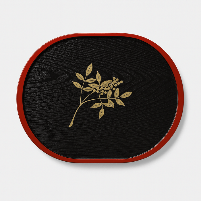 Japanese Plastic Oval Sushi Plate – Lacquer Style, Made in Japan