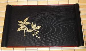 Japanese Rectangle Plastic Sushi Serving Plate Apricot