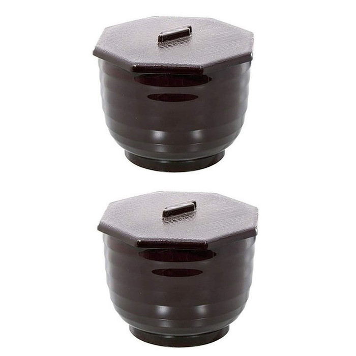 Set of 2 Japanese Rice Bowls with Lid Plastic Lacquered Miso Soup Bowls Made in Japan Set of 2 Japanese Rice Bowls with Lid Plastic Lacquered Miso Soup Bowls Made in Japan