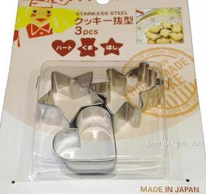 Japanese Stainless Steel Bear Heart Star Cookie Cutter
