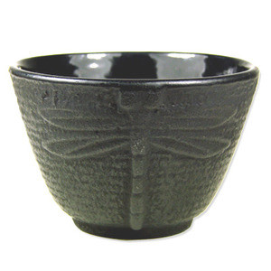 Black Dragonflly Cast Iron Teacup