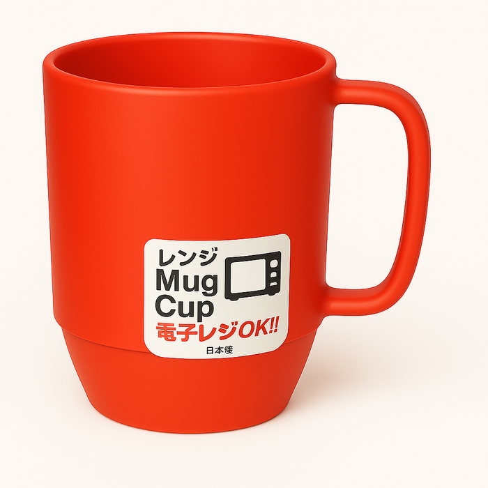 Japanese Microwavable Mug – 12oz BPA-Free (Red)