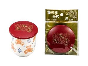 1x Japanese Plastic Cup Lid Cover Red Dragonfly