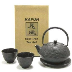 Black Cast Iron Tea Set Hobnail