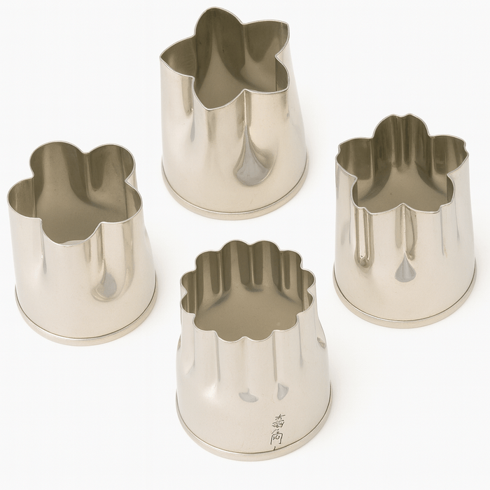 Japanese Stainless Steel Vegetable & Cookie Cutters – Sakura & Flower Shapes, 4pc Set, Made in Japan Japanese Stainless Steel Vegetable & Cookie Cutters – Sakura & Flower Shapes, 4pc Set, Made in Japan