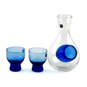 Glass Sake Set Blue