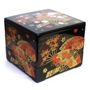 Jubako Stack Box 3 Tiers Black Fan