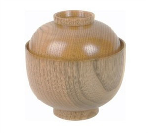 Wooden Rice Miso Soup Bowl with Lid