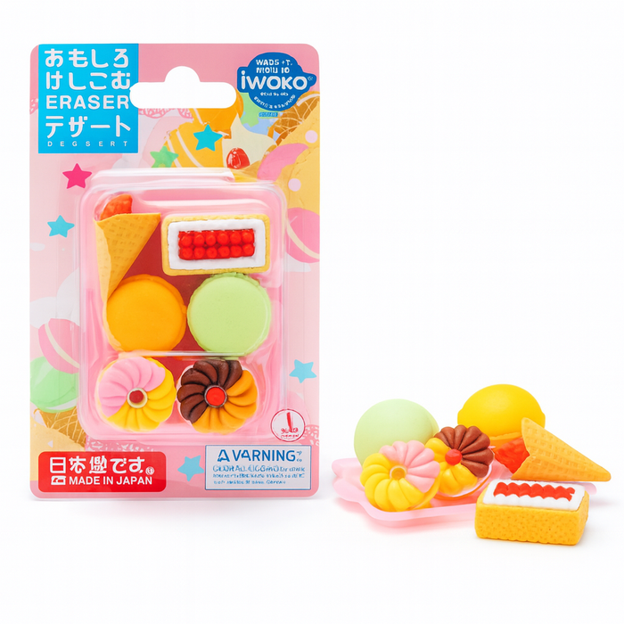 Iwako French Pastry Eraser Set – 7 Piece Japanese Puzzle Erasers, Made in Japan
