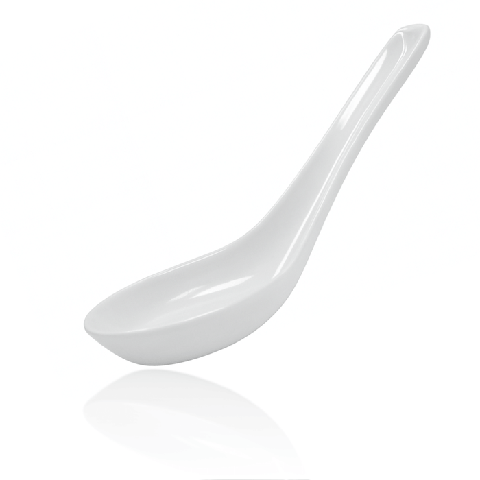 White Melamine Soup Spoon 5.5in L
