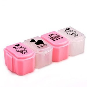 Sanrio Hello Kitty Four Compartment Plastic Pill Case