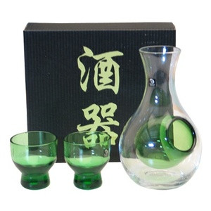 Glass Sake Set Green